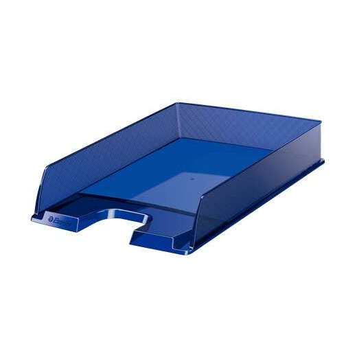 Esselte Europost Bandeja Portadocumentos - Plastico Transparente - Formato Vertical - A4 - Color Azul Marino Translucido