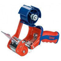 Tesa 6400 Comfort Precintadora para Rollos de hasta 50mm - Sistema de Cuchilla Protegida - Tension Ajustable Manualmente - Color Rojo/Azul