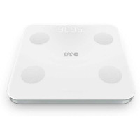 SPC Atenea Fit 3 Bascula de Baño Inteligente - Registra e Identifica hasta 10 Usuarios - Diseño de Cristal - Pantalla LED - Activacion Tactil - Capacidad 180kg