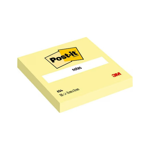 Post-it Bloc de 100 Notas Adhesivas Removibles Canary Yellow 76x76mm - Papel con Certificacion PEFC - 7100103157 - Color Amarillo Claro