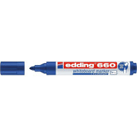 Edding 660 Rotulador para Pizarra Blanca - Punta Redonda - Trazo entre 1.5 y 3 mm. - Tinta Pigmentada - Recargable - Borrable en Seco - Color Azul