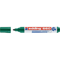 Edding 660 Rotulador para Pizarra Blanca - Punta Redonda - Trazo entre 1.5 y 3 mm. - Tinta Pigmentada - Recargable - Borrable en Seco - Color Verde