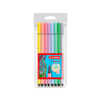Stabilo Pen 68 Pack de 8 Rotuladores Acuarelables - Punta de Fibra - Trazo de 1mm aprox. - Tinta a Base de Agua - Capuchon Ventilado - Colores Pastel Surtidos