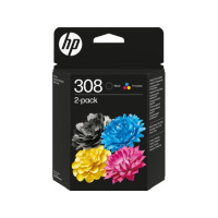 HP 308 Negro + Color Pack de 2 Cartuchos de Tinta Originales - 6L6S6UE