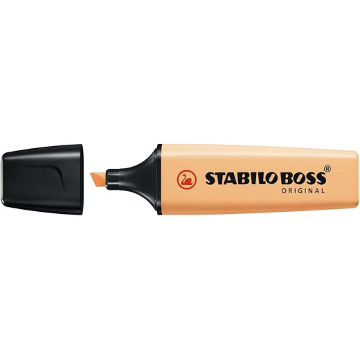 Stabilo Boss 70 Pastel Marcador Fluorescente - Trazo entre 2 y 5mm - Recargable - Tinta con Base de Agua - Color Naranja Palido