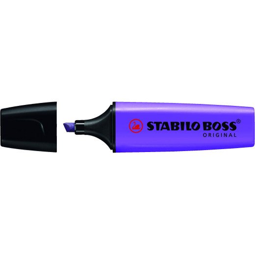 Stabilo Boss 70 Rotulador Marcador Fluorescente - Trazo entre 2 y 5mm - Recargable - Tinta con Base de Agua - Color Violeta Fluorescente