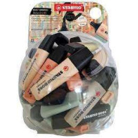 Stabilo Boss Naturecolors Expositor de 60 Marcadores - Trazo entre 2 y 5mm - Tinta con Base de Agua - Colores Siena