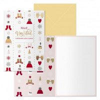 Dohe Winter Pack de 6 Tarjetas de Felicitacion Navideña con Sobre - Tamaño Cerrada 11.5x17cm