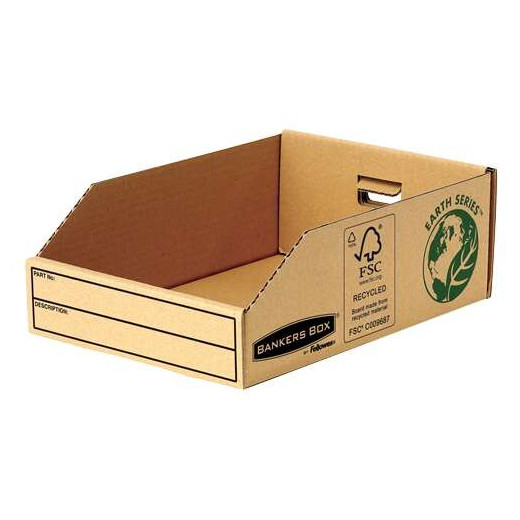 Fellowes Bankers Box Earth Bandeja de Carton 200mm - Montaje Manual - Carton Reciclado Certificacion FSC - Color Marron