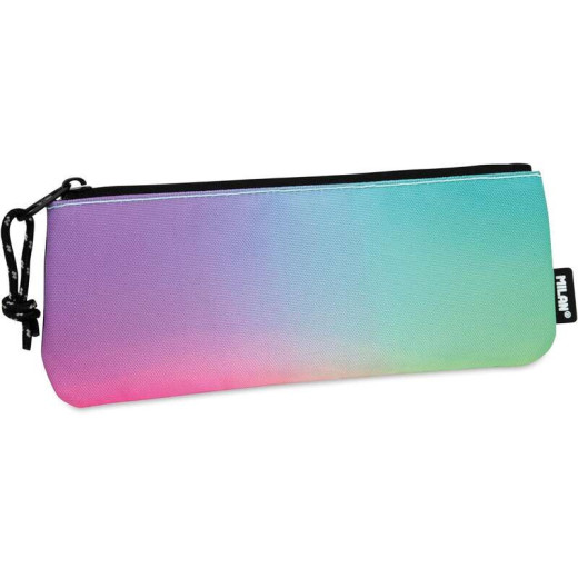 Milan Sunset Estuche Pequeño Plano Rectangular - Tejido Resistente a las Roturas y Rasgaduras - Medidas 23x9x1.3cm - Modelo Color Negro