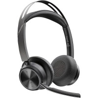 Plantronics/Poly Voyager Focus 2 Auriculares con Microfono Bluetooth 5.1 - Cancelacion de Ruido - Almohadillas Acolchadas - Autonomia hasta 40h - Control en Auricular - Color Negro