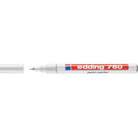 Edding 780 Rotulador Permanente de Tinta Opaca - Punta Redonda - Trazo 0.8mm - Puntas de Recambio Disponibles - Secado Rapido - Color Blanco