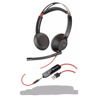 Plantronics/Poly Blackwire C5220 USB-A Auriculares con Microfono - Cancelacion de Ruido - Diadema Metalica Acolchada - Almohadillas de Piel Sintetica - Controles en Cable