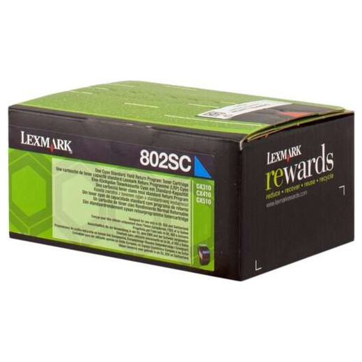 Lexmark CX310/CX410/CX510 Cyan Cartucho de Toner Original - 80C2SC0/80C2SCE/802SC