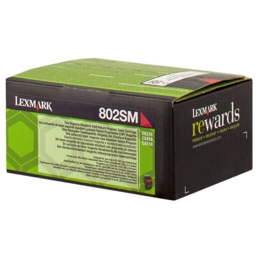 Lexmark CX310/CX410/CX510 Magenta Cartucho de Toner Original - 80C2SM0/80C2SME/802SM