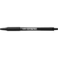 Bic Soft Feel Boligrafo Retractil - Punta Media de 1mm - Cuerpo Translucido con Grip - Color Negro