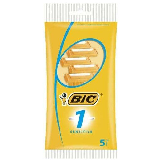 Bic Sensitive 1 Pack de 5 Maquinillas de Afeitar Desechables de 1 Hoja