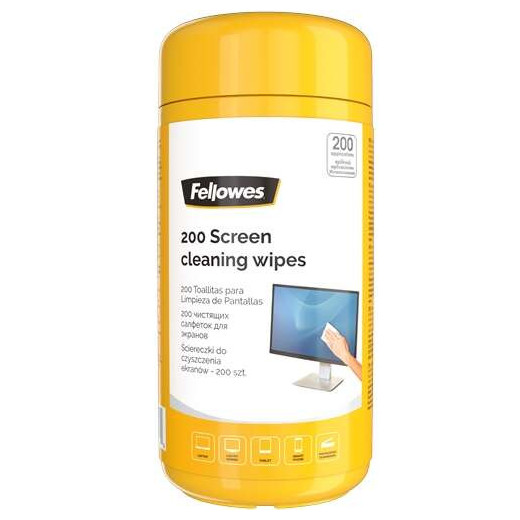 Fellowes Pack de 200 Toallitas de Limpieza para Pantallas
