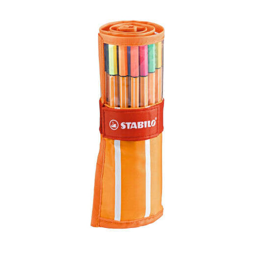 Stabilo Point 88 Pack de 30 Rotulador de Punta Fina de Fibra - Trazo de 0.4mm. - Tinta con Base de Agua - Apto para Reglas y Plantillas - Colores Surtidos