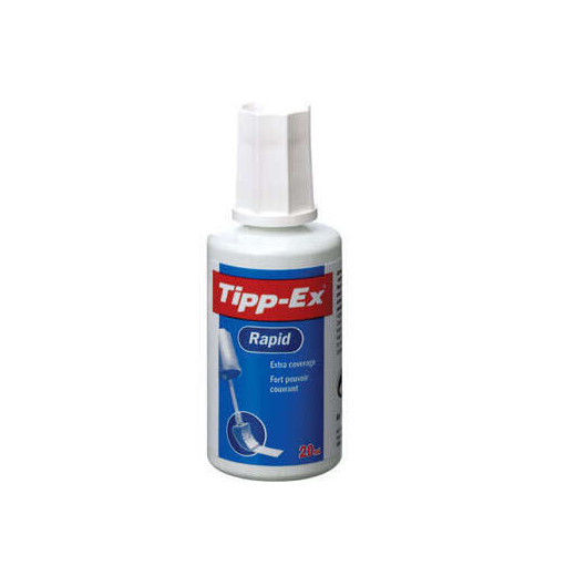 Tipp-Ex Rapid Liquido Corrector 20ml - Formula de Secado Rapido - Aplicador de Espuma