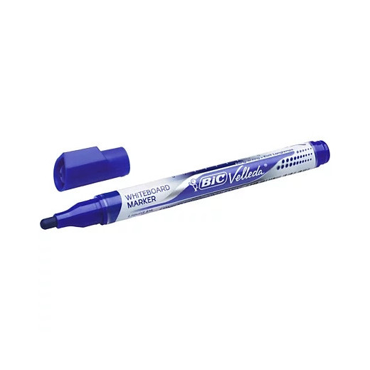 Bic Velleda Liquid Ink Marcador para Pizarra - Punta Media - Trazo 2.3mm - Tinta Liquida con Base de Alcohol - Color Azul