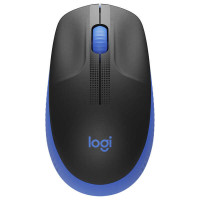 Logitech M190 Full Size Raton Inalambrico USB 1000dpi - 3 Botones - Gran Tamaño - Uso Ambidiestro - Color Negro/Azul