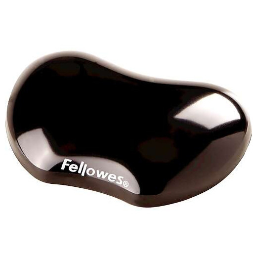 Fellowes Crystal Reposamuñecas Flexible de Gel - Resistente a las Manchas - Color Negro