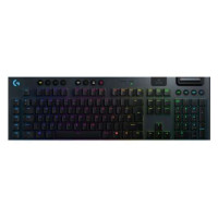 Logitech G915 Teclado Mecanico Gaming Inalambrico USB - Teclas Mecanicas GL Tactil - Iluminacion RGB Lightsync - Tecnologia Lightspeed - Superficies de Metal - Color Negro