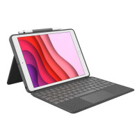 Logitech Combo Touch Funda con Teclado Retroiluminado Inalambrico para iPad 7ª y 8ª Generacion 10.2" - Trackpad - Escritura