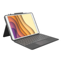 Logitech Combo Touch Funda con Teclado Retroiluminado Inalambrico para iPad Air 3ª Generacion y iPad Pro 10.5" - Trackpad -Escritura Comoda - Color Gris