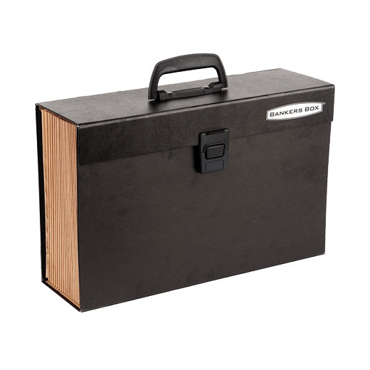 Bankers Box Maletin Archivador Resistente - 19 Secciones para Documentos - Cierre de Seguridad con Clik - Estructura Plastificada - Incluye Hoja con Etiquetas