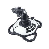 Logitech Extreme 3D Pro Joystick USB - 12 Botones Programables - Disparador Rapido - Ergonomico - Base Solida y Estable - Color Blanco/Negro