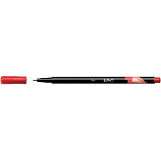Bic Intensity Fine Rotulador de Punta Fina de 0.8mm - Trazo de 0.4mm - Tinta con Base de Agua - Color Rojo