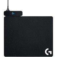 Logitech Powerplay Base con Sistema de Carga Inalambrica para Raton - Compatible con G703/G903 - Incluye 2 Alfombrillas Rigida y Flexible - Iluminacion RGB del Logotipo - 32x34x0.2cm - Cable de 1.83m - Color Negro