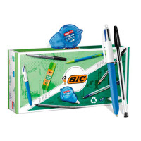 Bic Office ECOlutions Pack de Oficina 9 Piezas - Boligrafos + Portaminas + Lapiz + Rotulador + Pegamento Barra y Cinta Correctora