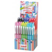 Uni-ball Shalaku S M5-228 Expositor de 48 Portaminas 0.5mm - Contiene 2 Minas HB - Goma de Borrar Incluida - Cuerpo de Colores Surtidos