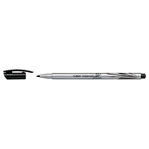 Bic Intensity Medium Rotulador de Punta Media de 0.8mm - Tinta con Base de Agua - Color Negro