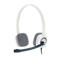 Logitech H150 Auriculares con Microfono - Microfono Plegable - Diadema Ajustable - Almohadillas Acolchadas - Controles en Cable - Cable de 1.80m - Color Blanco