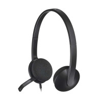 Logitech H340 Auriculares con Microfono USB - Microfono Plegable - Diadema Ajustable - Almohadillas Acolchadas - Cable de 1.80m - Color Negro