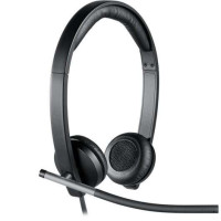 Logitech H650E Auriculares con Microfono USB - Microfono Plegable - Almohadillas Acolchadas - Controles en Cable - Color Negro