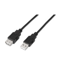 Aisens Cable Extension USB 2.0 - Tipo A Macho a Tipo A Hembra - 1.0m - Color Negro