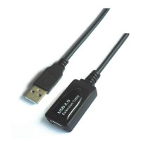 Aisens Cable Extension USB 2.0 Prolongador con Amplificador - Tipo A Macho a Tipo A Hembra - 10m - Color Negro