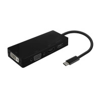 Aisens Conversor USB-C a DP/DVI/HDMI/VGA - USB-C/M-DP/H-DVI/H-HDMI/H-VGA/H - 15cm - Color Negro