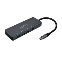 Aisens Hub USB 3.2 Gen1 5G USB-C - USB-C/M-4xUSB-C/H - 15cm - Color Gris