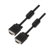 Aisens Cable SVGA con Ferrita - HDB15/Macho-HDB15/Macho - 20m - Color Negro