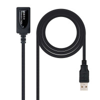 Nanocable Cable Prolongador con Amplificador USB-A 2.0 Macho a USB-A Hembra 10m