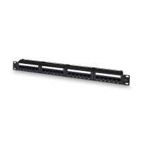 Aisens Pacth Panel de 24 Puertos RJ45 Cat.6 UTP - 19" 1U Dual IDC con Gestion de Cables - Color Negro