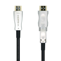 Aisens Cable HDMI V2.0 AOC (Active Optical Cable) Desmontable Premium Alta Velocidad / HEC 4K@60Hz 4:4:4 18Gbps - A/M-D/A/M - 15m - Color Negro