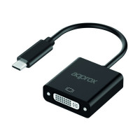 Approx Adaptador USB-C Macho a DVI Hembra - Resolucion hasta 1080P/60Hz - Cable de 13cm