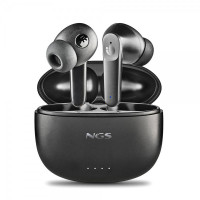 NGS Artica Hush Auriculares Bluetooth 5.3 TWS ANC - Conexion Automatica - Asistente de Voz - Autonomia hasta 4h - Base de Carga - Color Negro